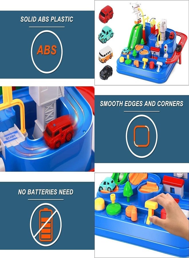 Coracy Car Race Tracks Toy | Car Adventure Toy for 0-3 Years, Boys, Girls & Kids | Playset City Rescue Activity for Toddlers | Pre Educational Learning Puzzle Gift for Babies - Image 3